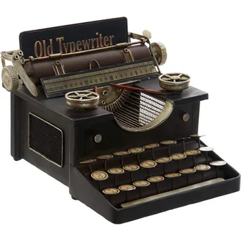 Kovová dekorace "PSACÍ STROJ" 24x26x15cm