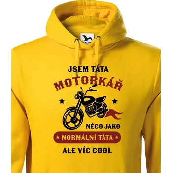 Pánská mikina Pánská mikina - Táta motorkář, Barva Žlutá, Velikost M, Canvas Pánská mikina Bezvatriko.cz 0599