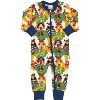 Kojenecký overall Dětský overal dlouhý Farma, krtek a traktor Maxomorra Velikost: 50/56