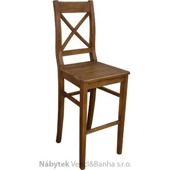 Jídelní židle dřevěná rustikální stylová barová jídelní židle z masivního dřeva borovice Mexicana D25bar euromeb