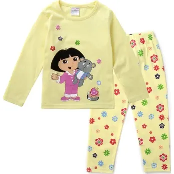 Dívčí pyžamo Disney Dětská zimní pyžama s pohádkovými motivy Motiv: Dora, žlutá, Velikost: 1-2 roky