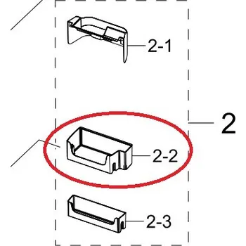 Příslušenství pro lednici Samsung DA63-09331A přihrádka z vrchu v levé části dveří mrazničky pro americkou ledničku