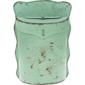 Poštovní schránka Poštovní schránka pastelově zelená 28 x 38 x 9,5 cm kovová s patinou