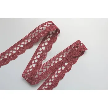 Krajka Bavlněná krajka 18mm - starorůžová tmavá