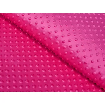Dětská látka Minky 3D puntíky MKP-018 Purpurová - šířka 150 cm