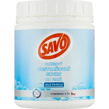 Odstraňovač skvrn SAVO Práškový odstraňovač skvrn na bílé prádlo 450 g