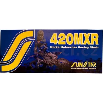 Řetězová sada pro motocykl řetěz 420MXR, SUNSTAR (bezkroužek, barva zlatá, 78 článků)