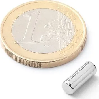 Dekorativní magnet Neodymový tyčový magnet Ø&nbsp;4&nbsp;mm, v.&nbsp;10&nbsp;mm, diametral, síla 1,1&nbsp;kg
