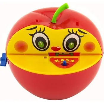 Pokladnička Teddies Pokladnička červené jablko s červíkem na klíček