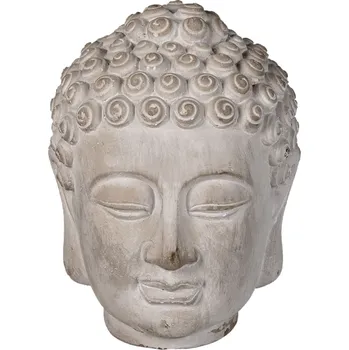 Dekorace šedá hlava Buddhy S - 13*14*17 cm