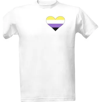 Pánská móda Tričko s potiskem tričko nonbinary vlajka - srdce pánské