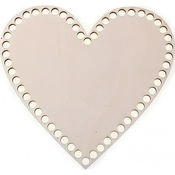 Dřevěné dno - srdce 20 cm