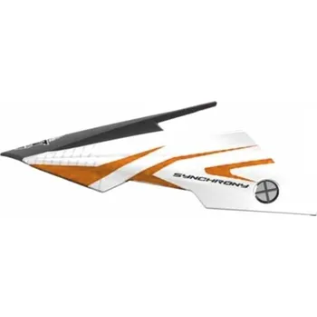 Helma na motorku Kšilt pro přilby Synchrony Steel, MT - Španělsko (černá/bílá/oranžová, sada vč. šroubů)