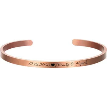 Náramek Šperky4U Ocelový náramek s rytinou textu, šíře 4 mm - OPA1741RD