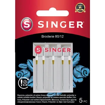 Jehly na vyšívání Singer 5x80