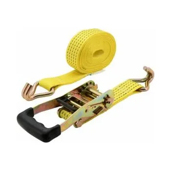 Upínací popruh stahovací Upínací popruh s kovovou ráčnou a dvěmi kovovými háky na 2tu