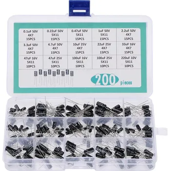 Vývojová deska Sada elektrolytických kondenzátorů 0,1uF - 220uF - 15 druhů, 200 kusů