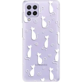 Pouzdro na mobilní telefon Odolné silikonové pouzdro iSaprio - Cat pattern 05 - white - Samsung Galaxy A22