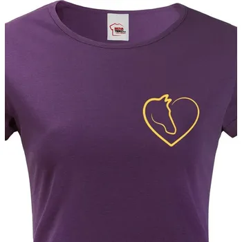 Dámské tričko Srdce na pravém místě, Barva Fialová Bezvatriko.cz 0874
