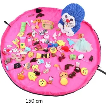 Úložný box Stahovací vak na LEGO a na hračky, barva růžová