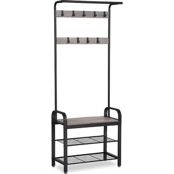 Věšák Vasagle Věšák s botníkem IHSR40BA Barevný odstín: Šedá-černá