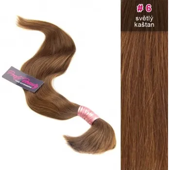 Příčesek Středoevropské vlasy - barvené - světlý kaštan - 6B, Délka 40-45 cm