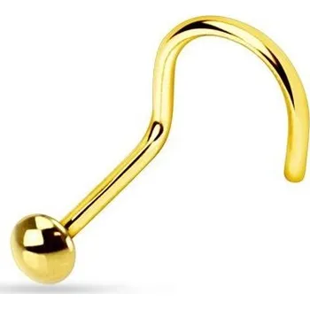 Piercing Zahnutý piercing do nosu - půlkulička (zlatá, 0,7 x 7 mm)