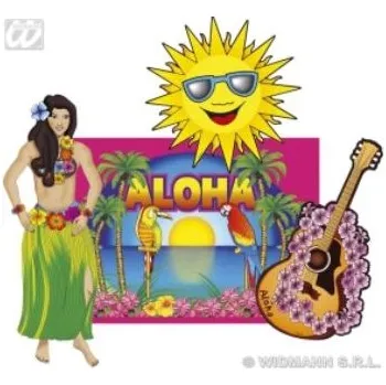 Karnevalový doplněk Dekorace sada havajská - Hawaii 4ks