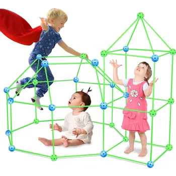 ostatní stavebnice DĚTSKÁ STAVEBNICE STAVĚNÍ PEVNOSTI (Dovolte svým dětem stát se architekty vlastního pokoje Obsahuje 51 tyček a 36 míčků Pokud jste někdy v dětství chtěli postavit mrakodrap, raketu nebo pyramidu, nyní můžete!)