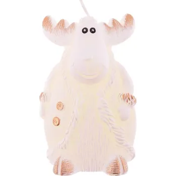 Vánoční dekorace Svíčka Sob 12,5cm bílozlatý s glitry