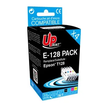 UPrint kompatibilní ink s C13T128, 1xblack/1xcyan/1xmagenta/1xyellow, 4x10ml, E-128 PACK, pro Epson Stylus S22, SX125, 420W, 425W,