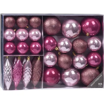 Bytová dekorace M.A.T. Group Sada vánočních ozdob růžové 31 ks