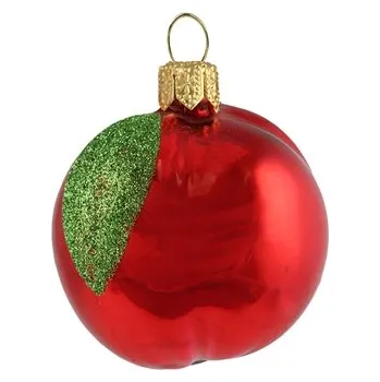 Vánoční dekorace Skleněné jablko červené