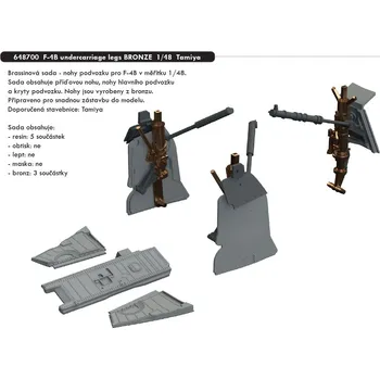 Plastikový model Eduard 1/48 F-4B undercarriage legs BRONZE (TAMIYA)