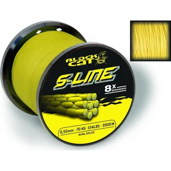 Black Cat Šnůra S-line svítivě žlutá 1m 0,55mm 70kg Průměr: 0,38mm Získejte slevu -5% za registraci v e-shopu