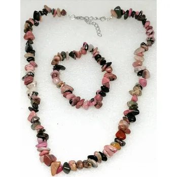 Náhrdelník Rodonitový náhrdelník s náramkem