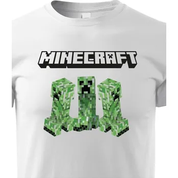 Dětské tričko - Minecraft, Barva Bílá, Velikost 110 cm/4 roky, Canvas Dětské tričko Bezvatriko.cz 1651 - DTF/DTG