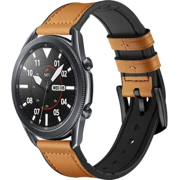 Ostatní příslušenství k chytrým hodinkám eses Sportovní kožený hladký řemínek - Světle hnědý, 22 mm