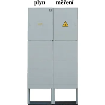Rozvaděč Sestava HELGA 2D-N (APZ+ER112) plynoměrová a elektroměrová skříň pro ČEZ, E.On v pilíři
