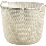 Krémový úložný kulatý koš Curver ID_863542