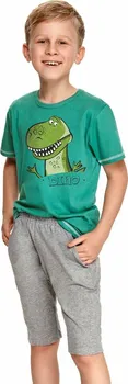Chlapecké pyžamo Taro Alan s dinosaurem tmavě zelené