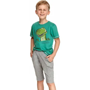 Chlapecké pyžamo Taro Alan s dinosaurem tmavě zelené