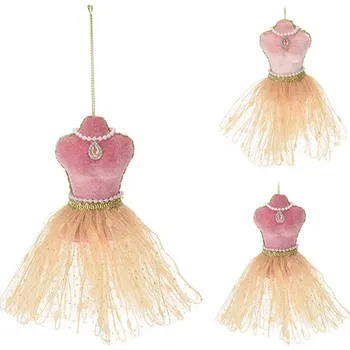 Dámské šaty Vianočná dekorácia - závesná, šaty, 15 cm, mix/1ks