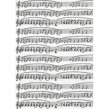 Umělecký papír Rayher Hobby Decopatch bílý papír s notami 30 x 40 cm