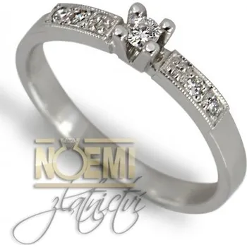 Prsten Zásnubní prsten z bílého zlata s diamanty BP0031 + DÁREK ZDARMA