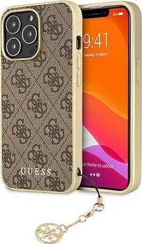 Pouzdro na mobilní telefon Guess Charms Collection GUHCP13LGF4GBR Pro Apple iPhone 13 Brown