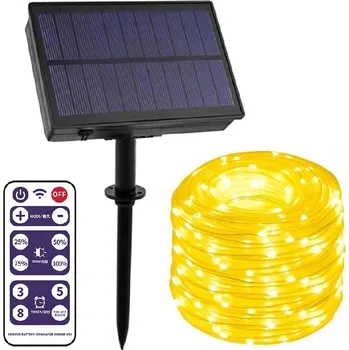 Venkovní osvětlení SOLAR 222/20 Solární osvětlovací hadice teplá bílá, 200LED/20M dálkový ovladač (Solární světelná hadice)