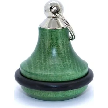 Dřevěná hotelová klíčenka KH-G7 zelná, buk, stříbrná koncovka, Gravírování Ne KH_G7_SILVER