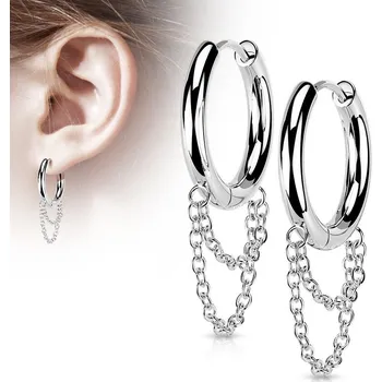 Šperk Ocelové náušnice se řetízky