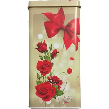 Bonboniéra Bonboniéra B&S RŮŽE červená 125g plechová dóza (italské pralinky ve plechovce / red rose pralines)
